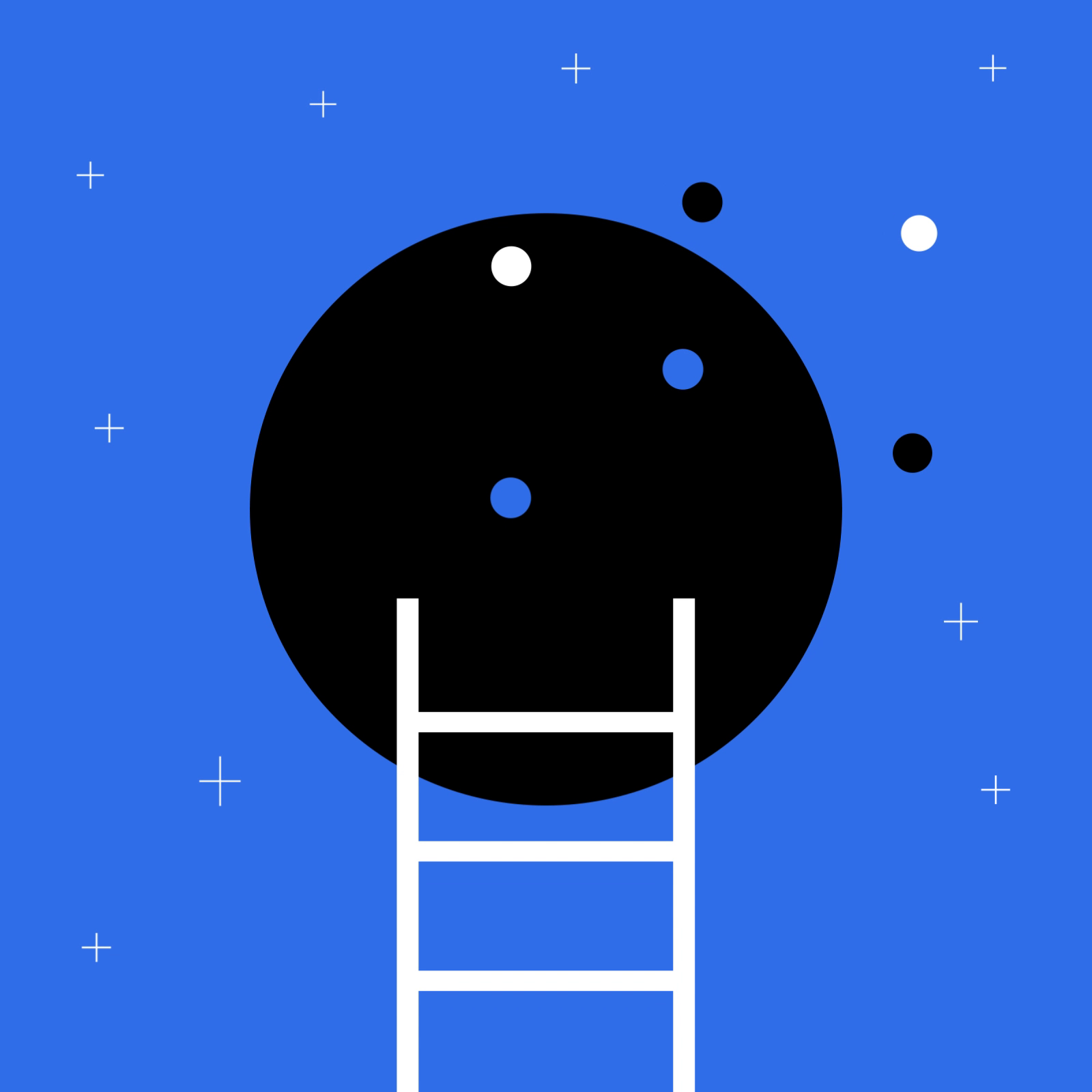 "Reach for the stars" composition.